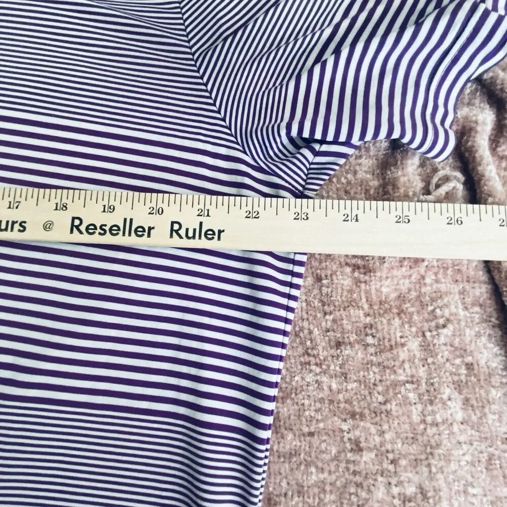 RLX RALPH LAUREN Golf Polo Shirt Mens Size Medium Purple White Striped M Preppy